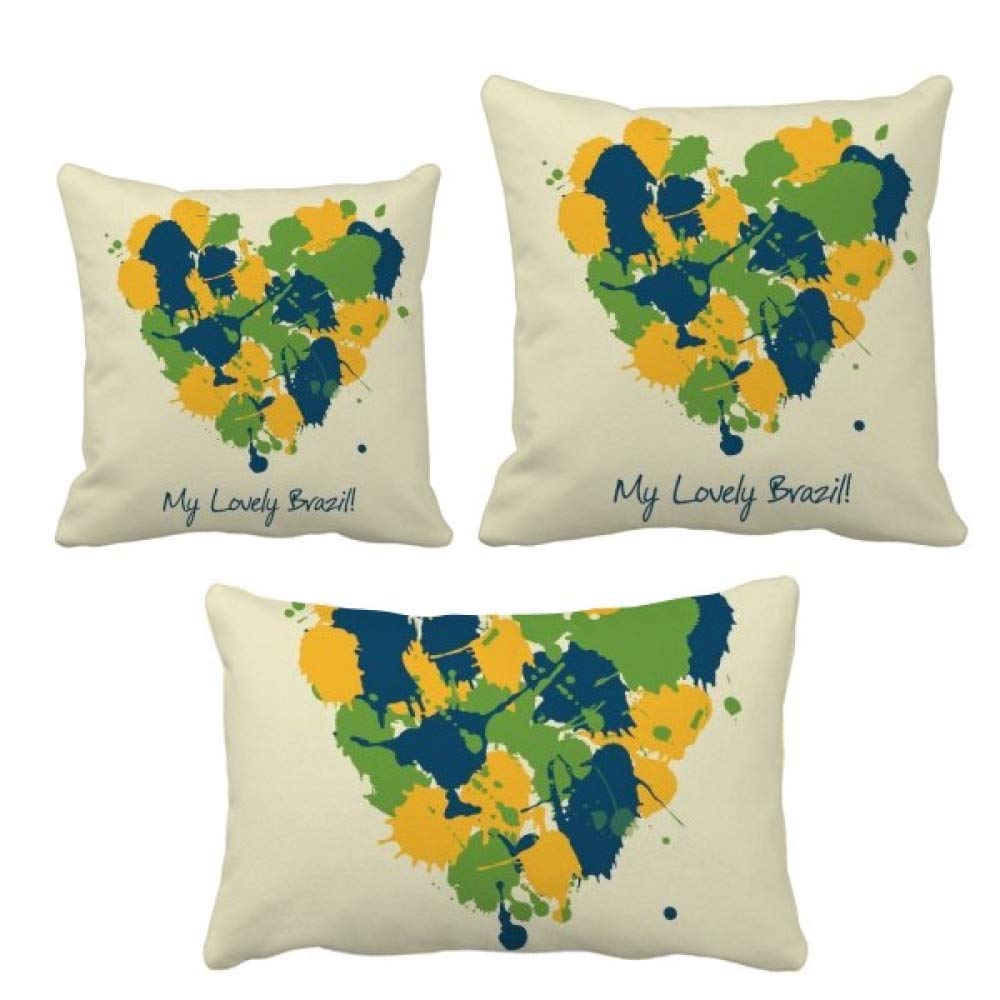 Coussin Brésil en cœur DIYthinker idée cadeau pour salon