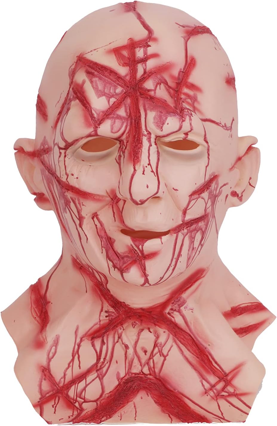 Scary Halloween Mask Latex The Evil Demon Monster Costume Party Props Horror Ghost Mask Face Headgear Vampire Cosplay (Scar Bald)