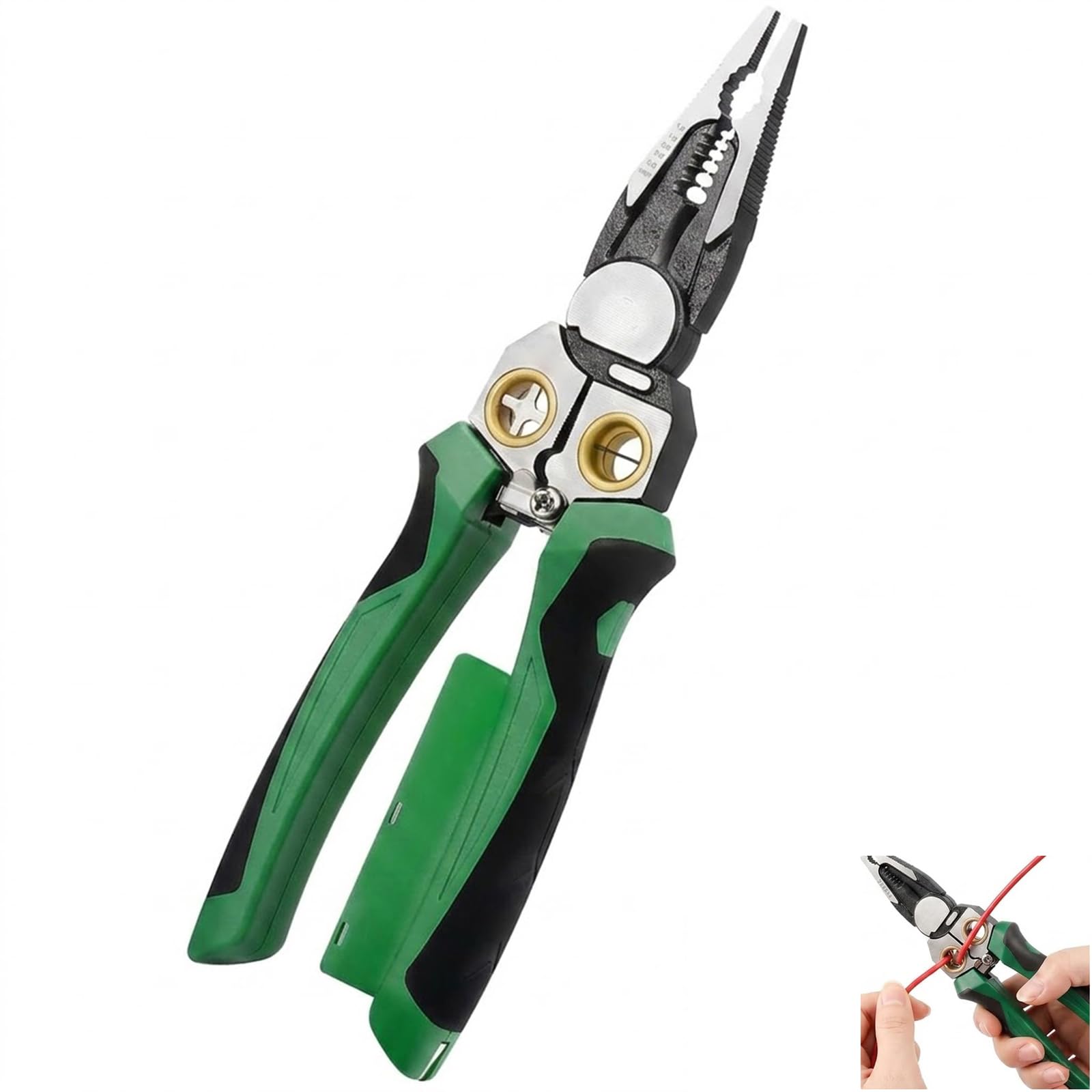 8-in-1 Wire Strippers Electrical Tool with Voltage Tester, Multifunctional Wire Stripper & Cable Cutter, Insulation Knife, Wire Cutters & Pulling Pliers for Electricians & DIY Use