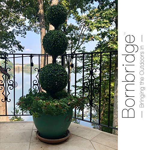 Bornbridge Artificial Boxwood Topiary Ball Tree - 4' Boxwood Ball Tree - Indoor / Outdoor Topiary Trees - Boxwood Artificial Outdoor Plants - Lifelike Buxus Boxwood Plant (2 Pack) #TOP3