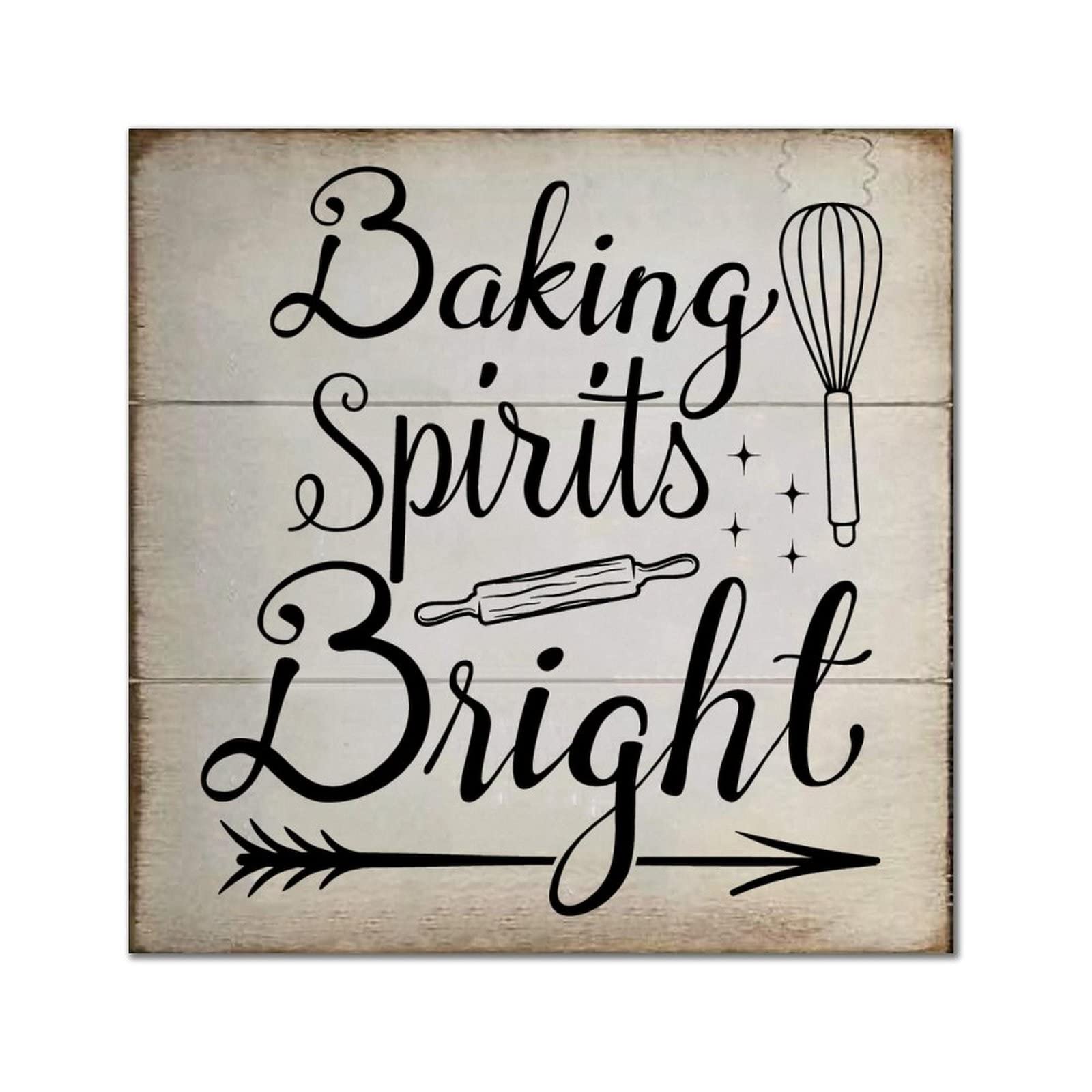 Plaque de décoration en bois durable Baking Spirits facile à suspendre