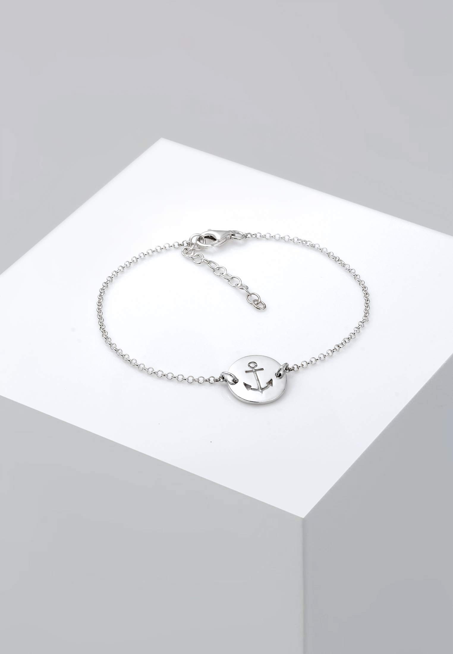 Elli Armband Damen Anker Plättchen Maritim 925 Sterling Silber