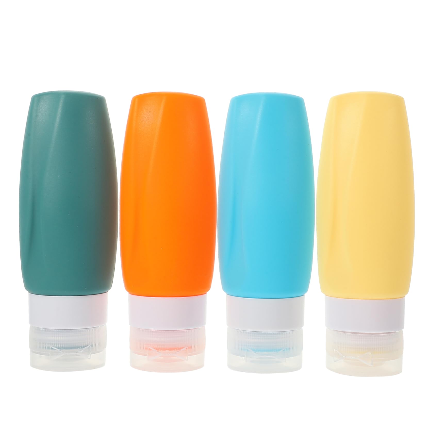 Lot de 4 flacons distributrices en Silicone, Rechargeables, for Produits de Toilette, flacons Souples, for lotions, cosmétiques, Petits formats (945/9)