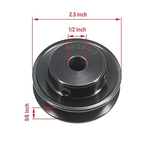 Miniatura 45 de Zeberoxyz AK28 - Poleas de banda de ranura única, 2.8 pulgadas de diámetro exterior de 5/8 pulgadas, polea de correa en V de hierro fundido