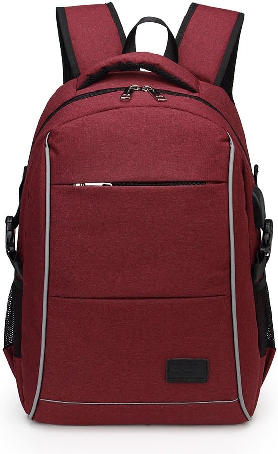 Laptop Backpack, 15.6 Inch Back0pack with USB Charging Port & Headphone interface Business Laptop Backpack Light Weight Travel Backpack (Red)
