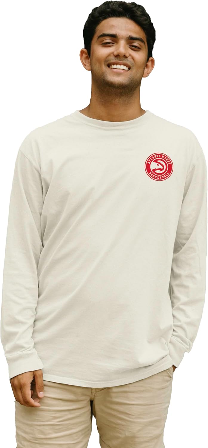 Blue 84 NBA Unisex-Adult NBA Officially Licensed Long Sleeve T-Shirt Ringspun Front/Back Ivory - Image 2