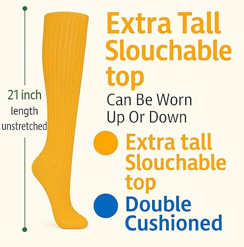 Miniatura 7 de AWSAmerican Made - Calcetines de algodón extralargos y sueltos para mujer, talla 9 a 11