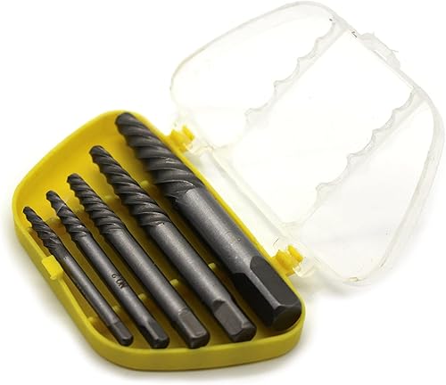 TEMO Kit de extractor de tornillos de alta resistencia de 5 piezas Juego de herramientas de extracción de pernos rotos