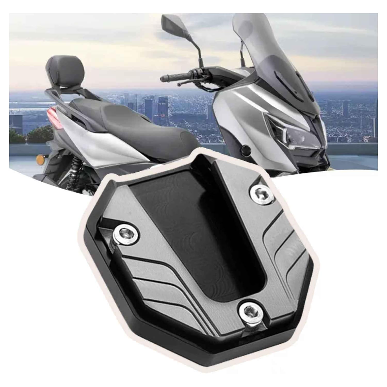 Seitenständer Vergrößerung für BMW R 1200 RS 2015-2019 | Motorrad Seitenständer Vergrößerung, CNC Aluminium Anti-Rutsch Pad Ständerplatte 1 Stück