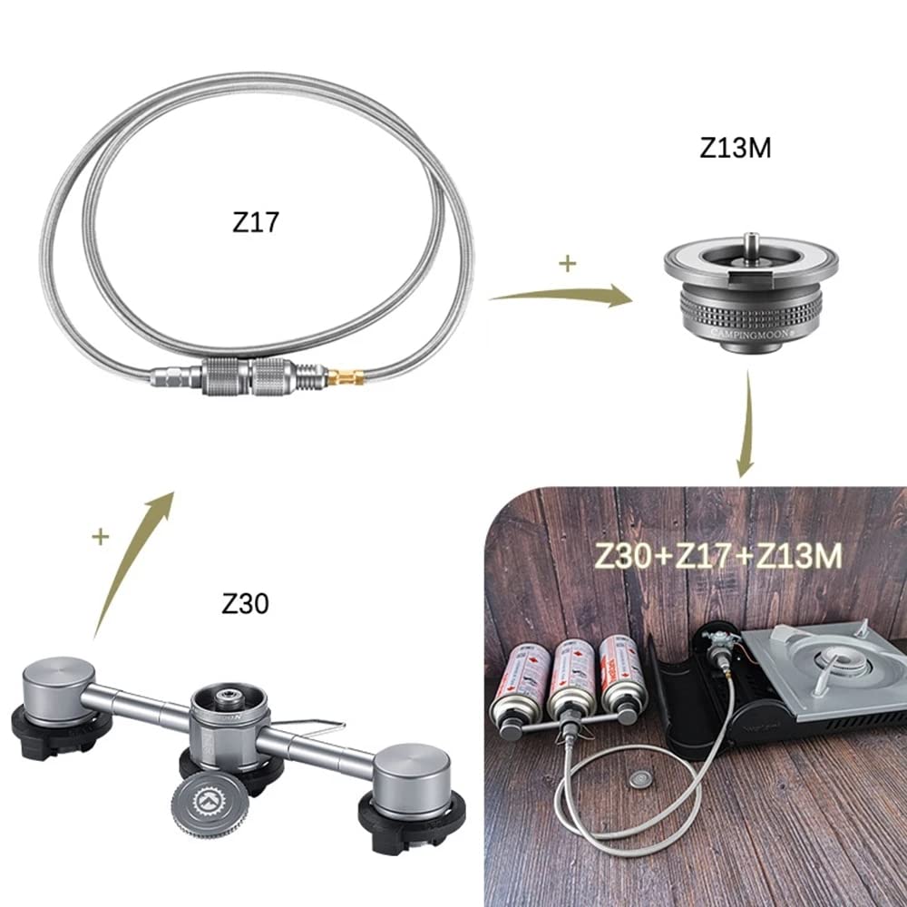 NOBRIM Gasleitung Gasschläuche und Regler Butanadapter Verlängerungsschlauch Spaltofenadapter Umwandlungsdüse Flaschentyp Butan 3in1