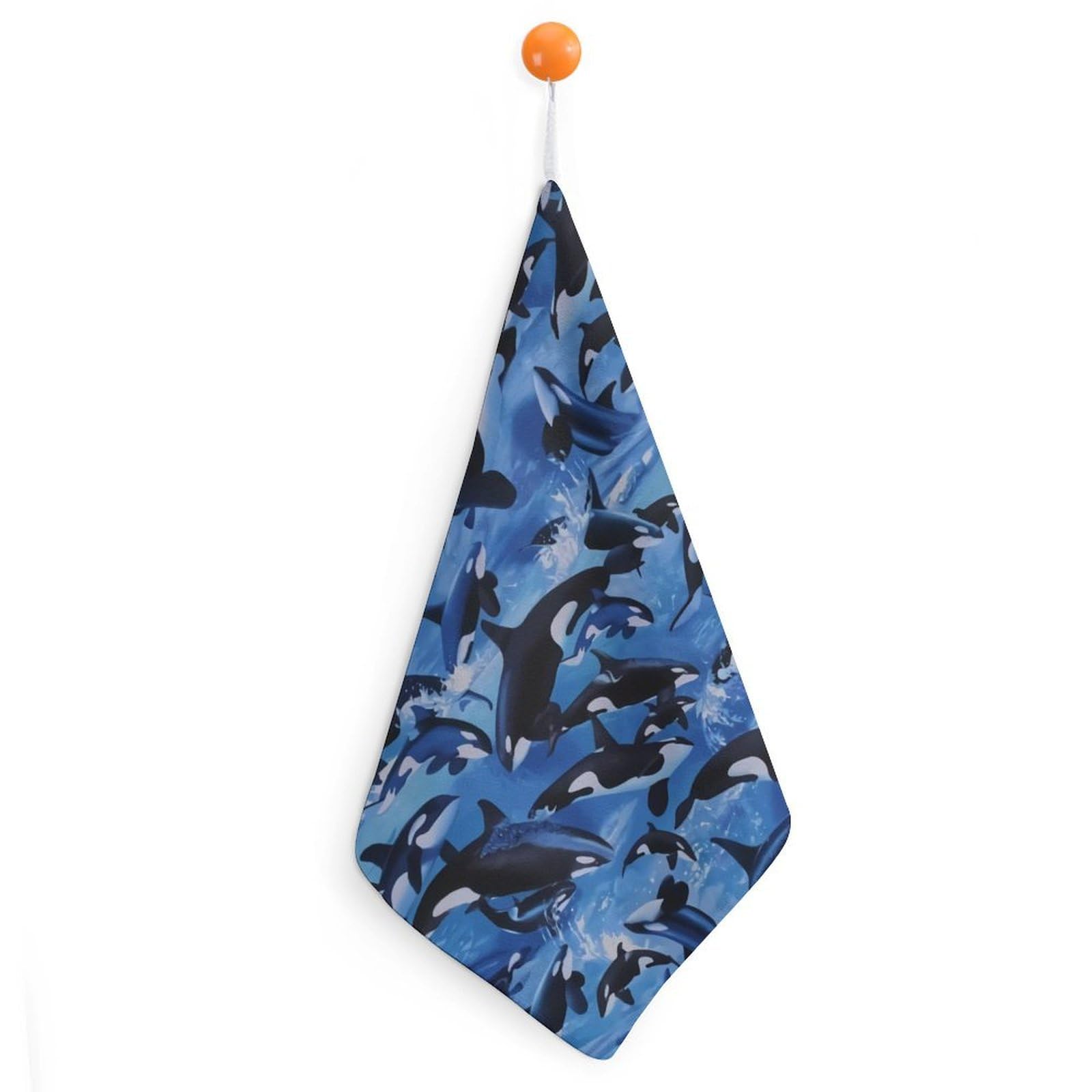 CGSBNGHA Killer Whale Orca Hand Towel Hanging Face Towels Cleaning Cloths Handkerchief for Bathroom Kitchen