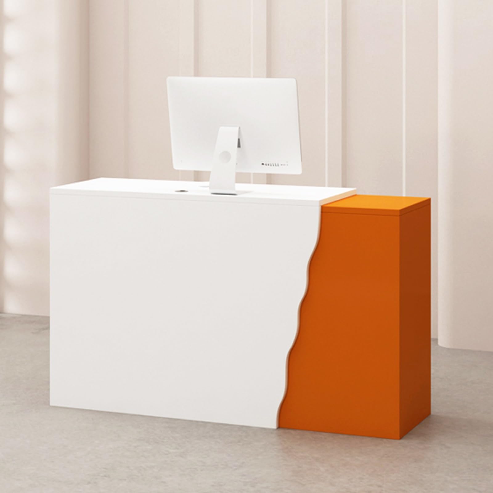 Scrivania gialla con design DersModern per uffici, sale e negozi di abbigliamento (80 x 90 cm) e pelliccia Worpace Functal