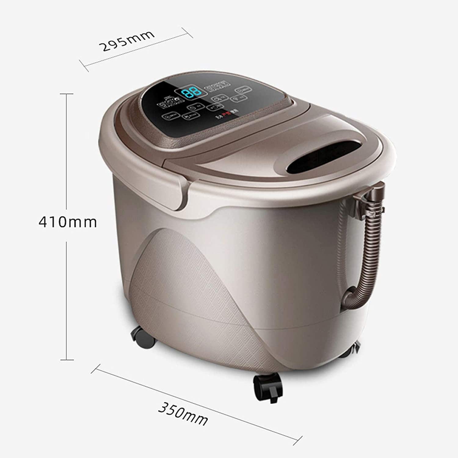 Massaggiatore per pediluvio con luce rossa e calore, pedicure termostatico per pedicure, con 4 rulli di mais per massaggio motorizzati, 2 rulli per tai chi, bolle e display a LED, alleviare lo stres