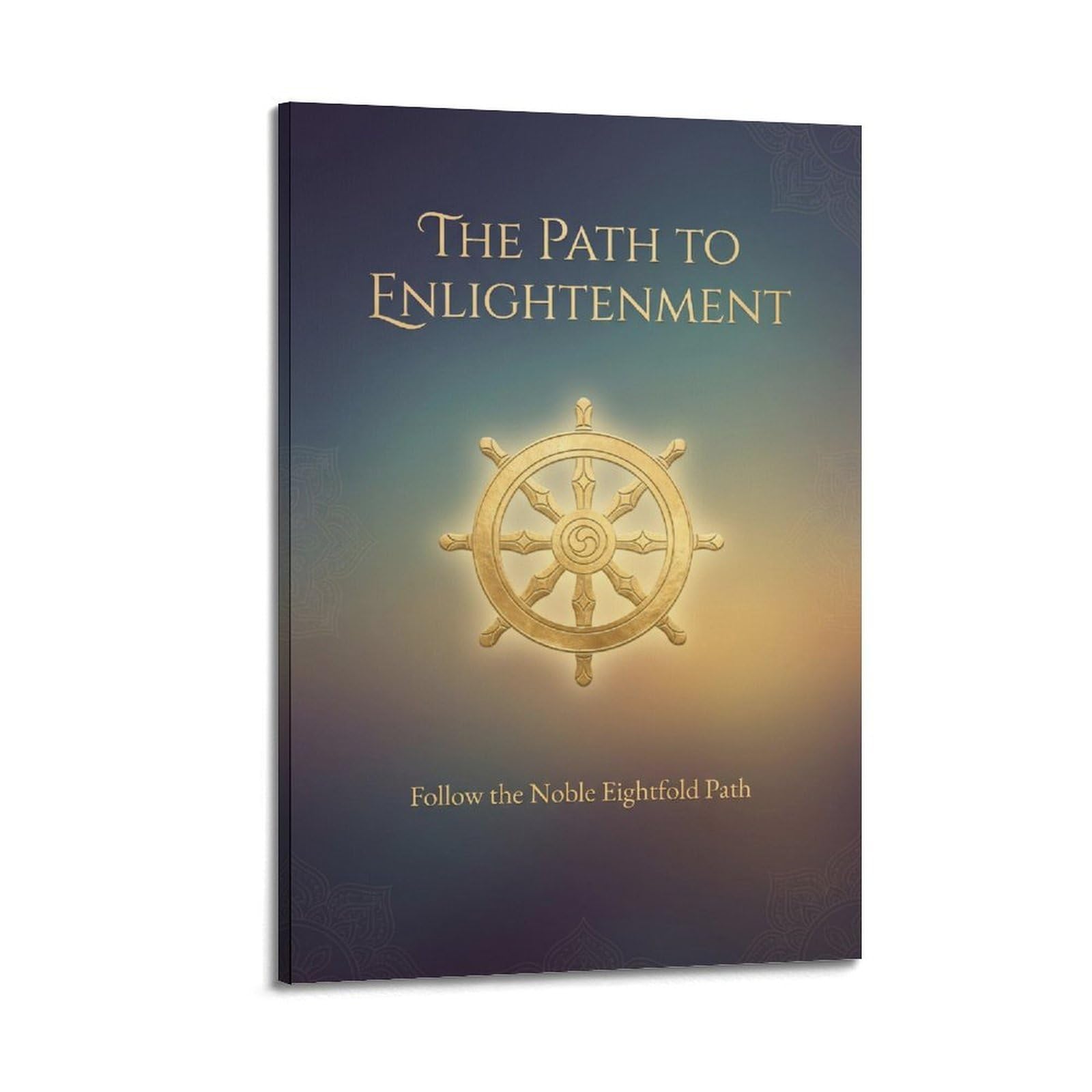 XKUGA Buddhist Dharma Wheel Poster Eightfold Path Enlightenment Modern Decorative Canvas Prints - Ideal Wall Art for Family, Man Cave, Game Room, Boys & Girls Bedroom 20x30inch(50x75cm)