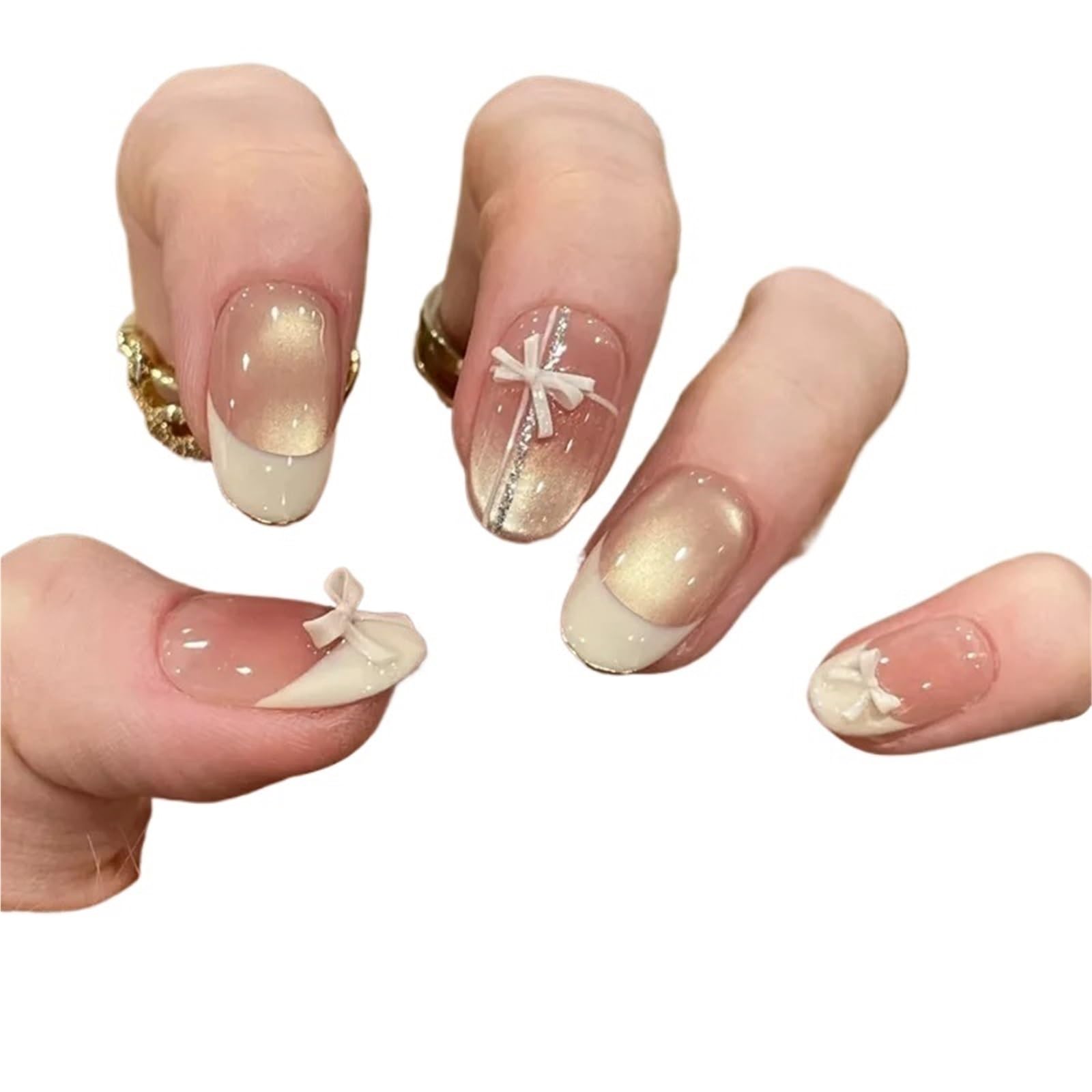 24 piezas de uñas postizas a presión, herramientas for uñas usables(Color3)