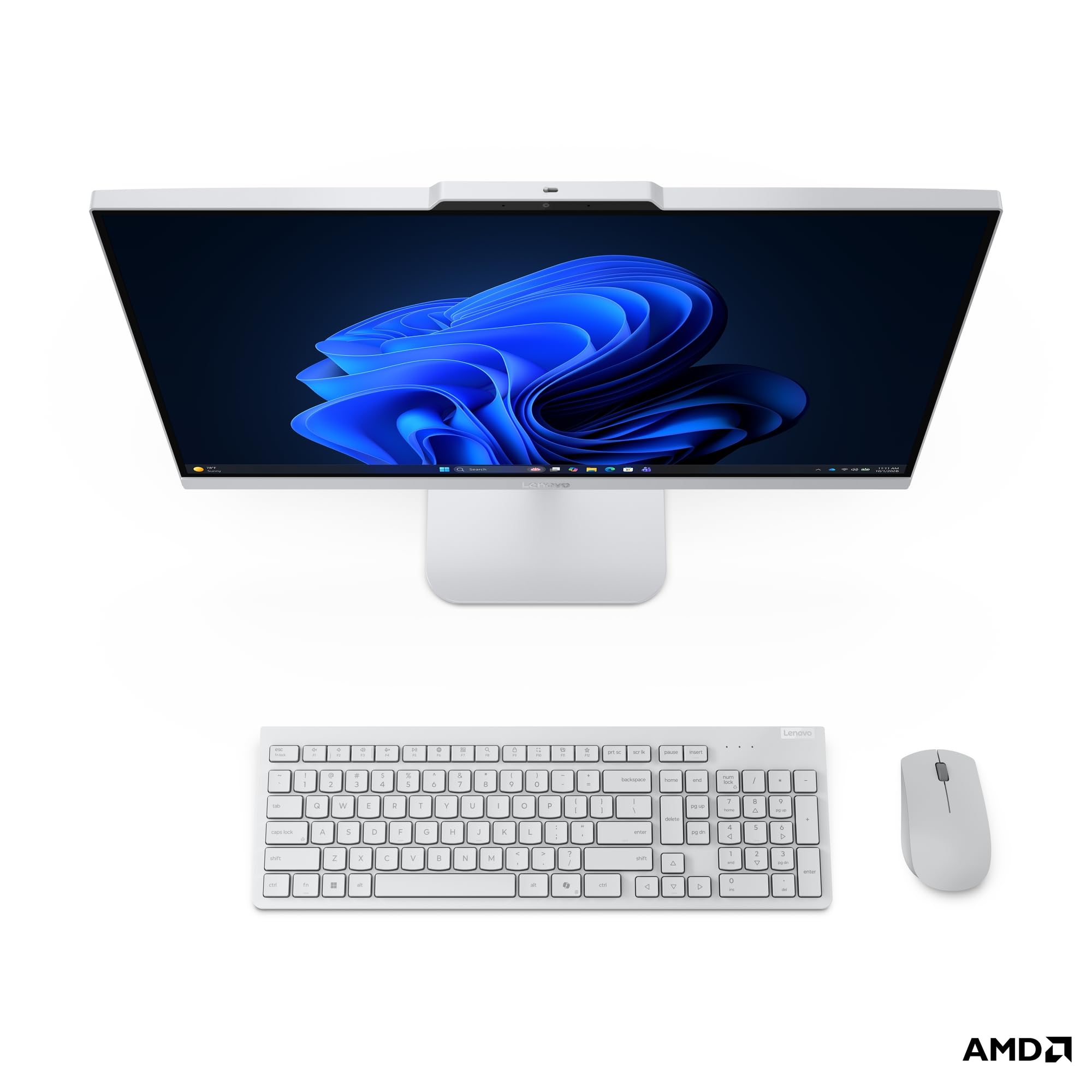 Lenovo AIO A105a All-In-One PC | 23.8" Full HD Display | AMD Ryzen 5 40 | 16GB RAM | 512GB SSD | AMD Radeon 610M Grafik | Windows 11 | Inkl. Maus und Tastatur | Grau | 3 Monate Premium Care