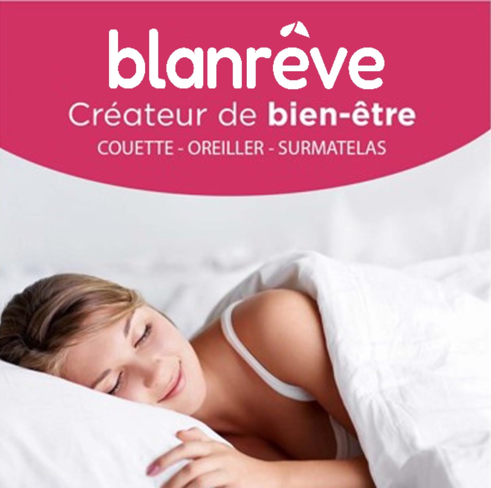 Blanrêve - Traversin Mi-Ferme - D'antan Naturel Percale Tradition - 140 cm | Traversin / Polochon en percale rayée polycoton - garnissage 100% plumettes. Fabrication France - Blanc/Bleu