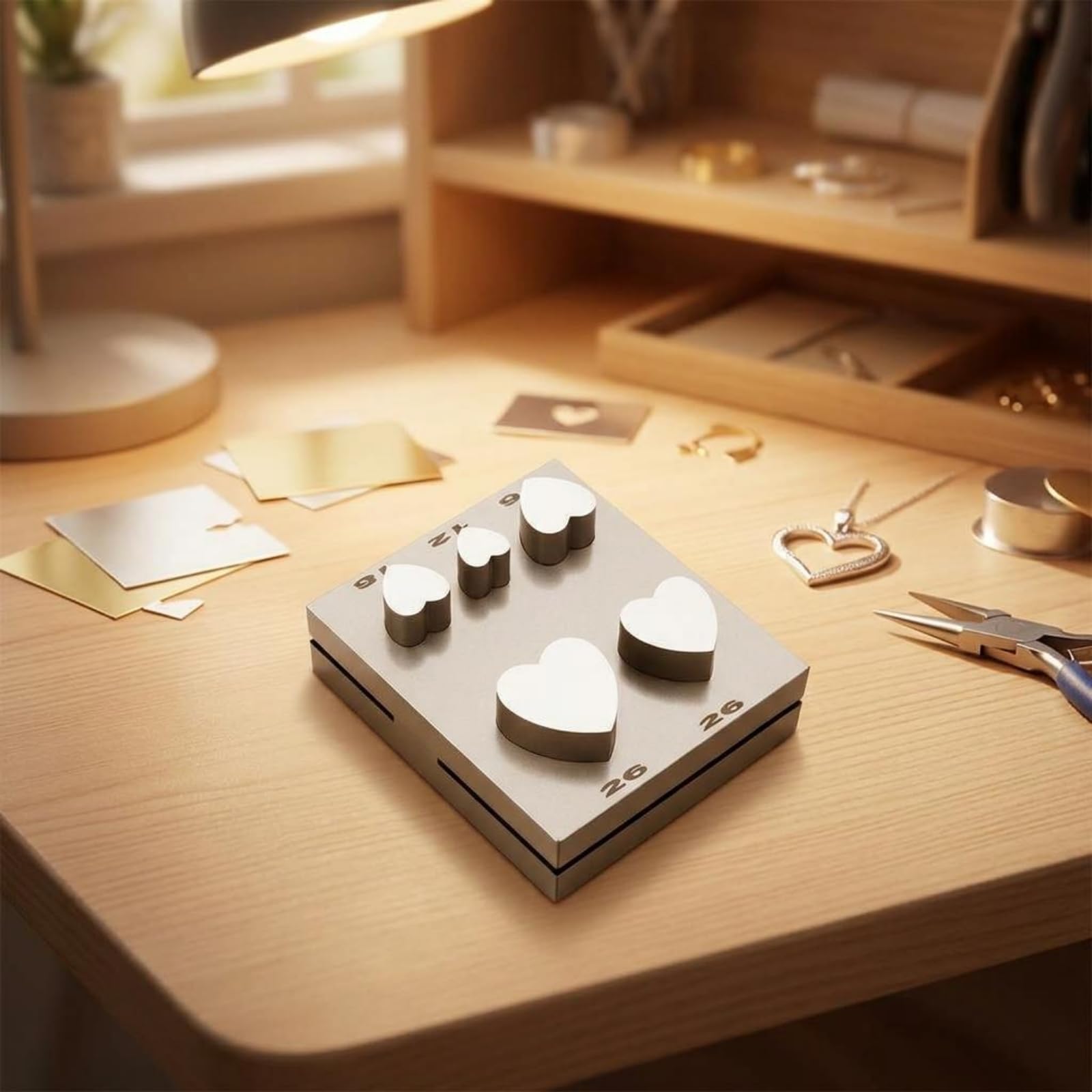 MERIGLARE Troquelador de Corazón Accesorio para Crear Formas Herramienta de Disco Compacto Acero Aleado Función para Trabajos Repetitivos Adecuado para de Joyas Artesanía, Corazón