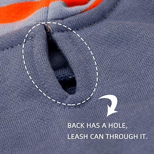 Pet Clothes Dog Hoodie Soft & Warm Cotton Sweatshirt Dog Hooded Shirts for Small and Medium Dogs X-Large, Sapphire Blue - Image 6