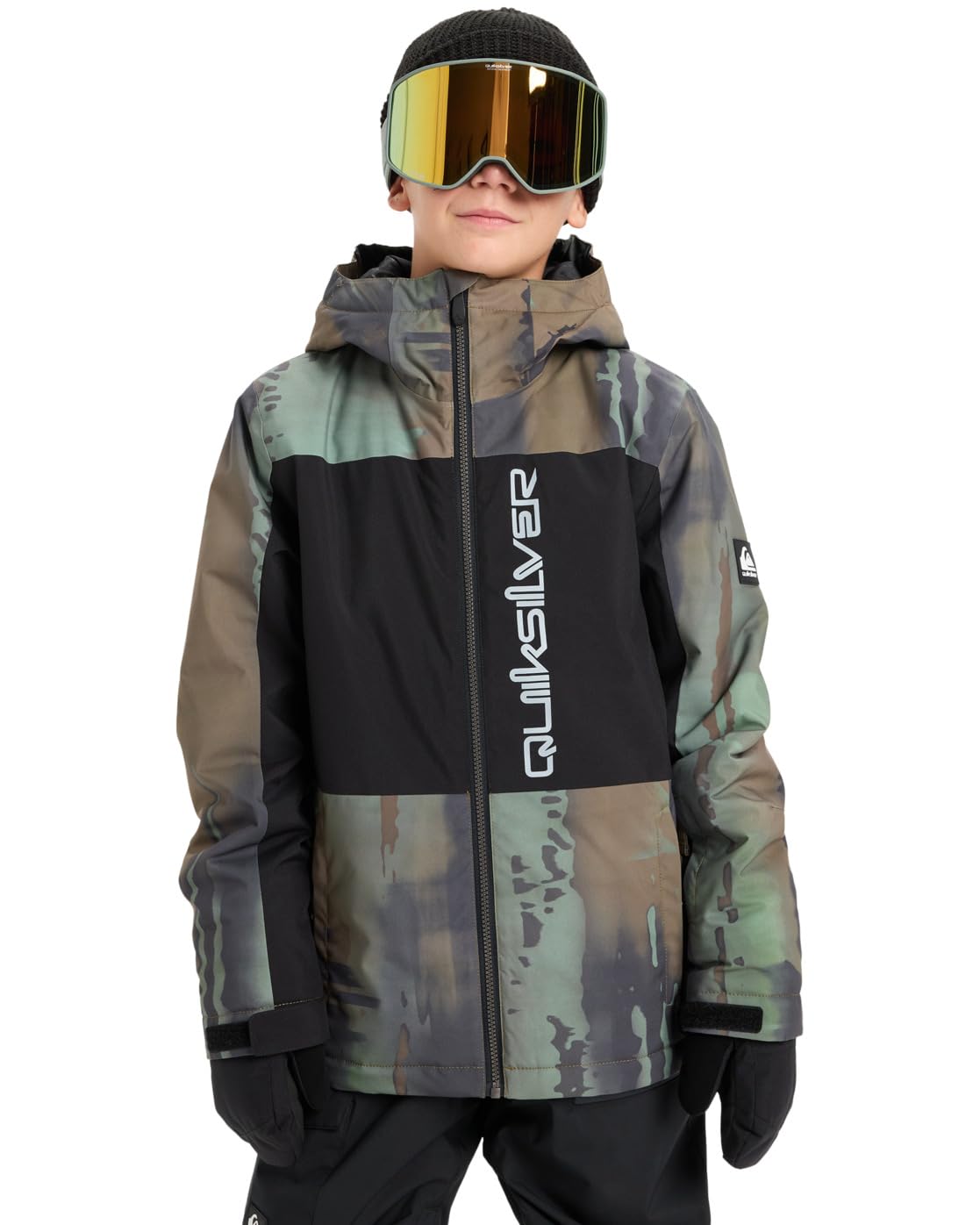 Quiksilver Snow Jacket Side HIT Block Jacket Boy's Green 10