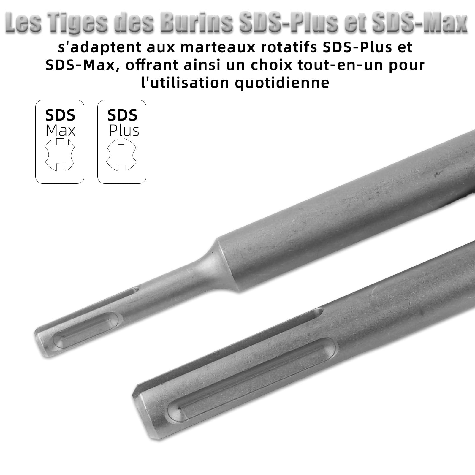 ZKH Sega a Tazza Carotatrice a Tazza Per Muro 9 Pezzi, Ø30, Ø40, Ø65, Ø80, Ø100 Mm, Con Albero SDS Plus Da 300 Mm E SDS-Max Da 300 Mm,fresa a Tazza Per Calcestruzzo, Mattoni, Pietra, Pareti E Cemento