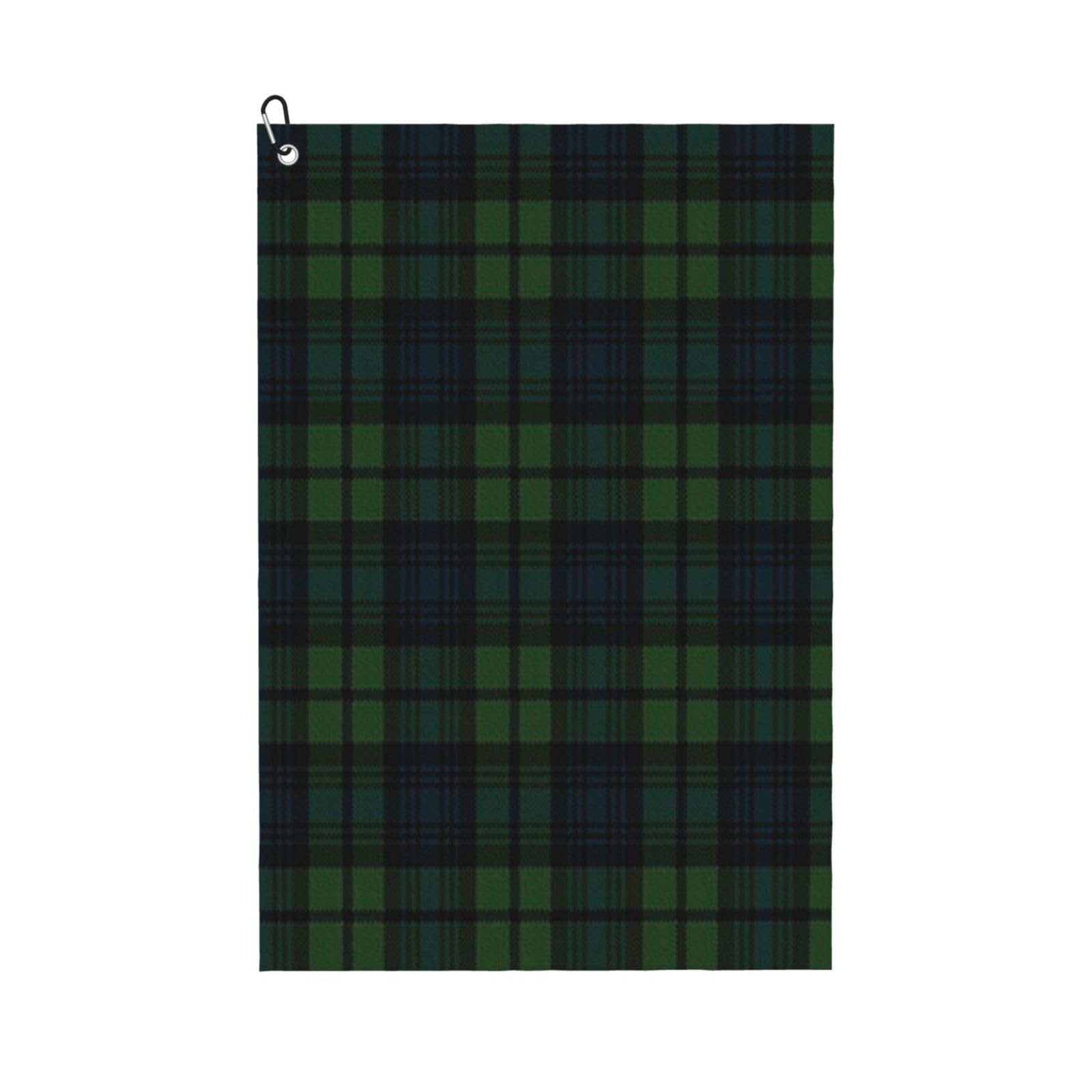 peiyeety Scottish Tartan Plaid Microfiber Golf Towel with Carabiner Clip, 16x24 Inch Absorbent Waffle Weave Towel for Golf Bags