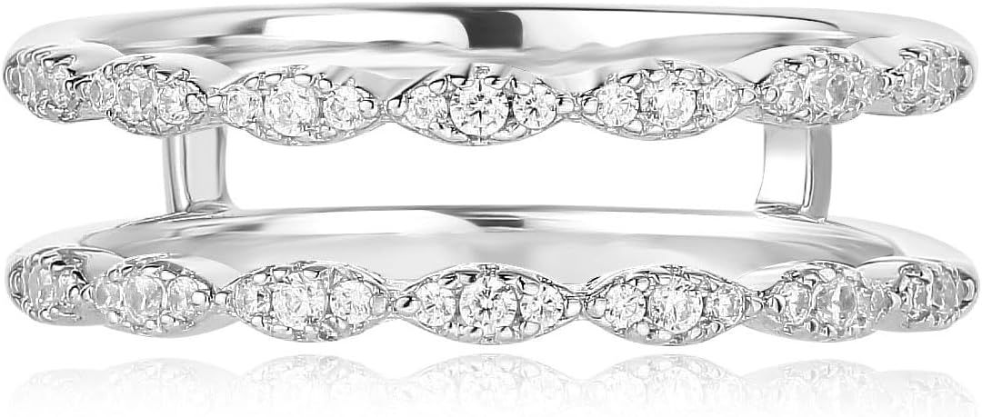 Twisted Moissanite Womens Guard Ring Enhancer for Engagement Rings Sz 4-12