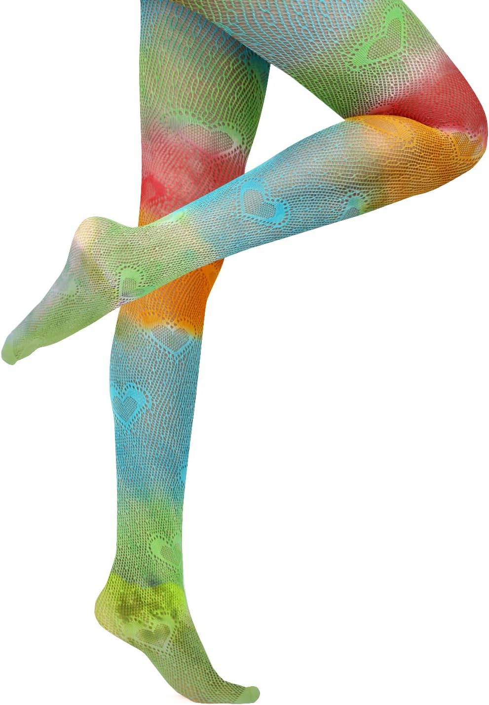 Benefeet Sox Womens Girls Fishnets Heart Patterned Fishnet Stockings Sexy Fishnet Tights Hollow Out High Waist Pantyhose - Image 4