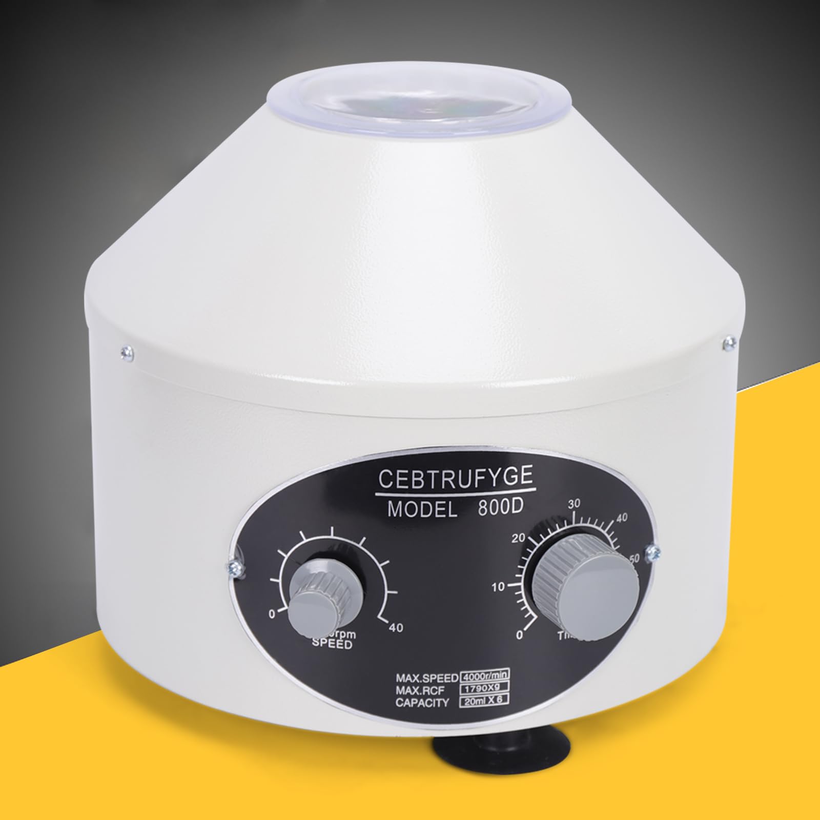 Centrífuga de Laboratorio eléctrica Centrífuga 4000 RPM Centrífuga de Laboratorio para análisis de suero 20 ml x 6 rotores compacta y Potente φ270 mm x 250 mm 25 W de Potencia del Motor