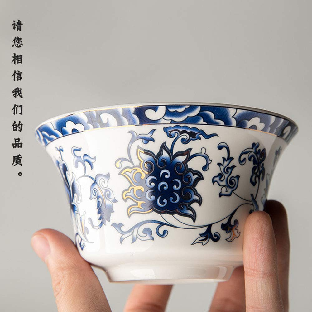 Tradycyjny zestaw do herbaty Gaiwan z pokrywką i spodkiem, filiżanka do herbaty Gongfu, porcelanowe filiżanki z motywem lotosu, 10 uncji