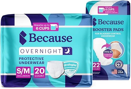 Because Ropa interior de absorción durante la noche + paquete de almohadilla de refuerzo durante la noche, absorbe hasta 10 tazas en total, contiene