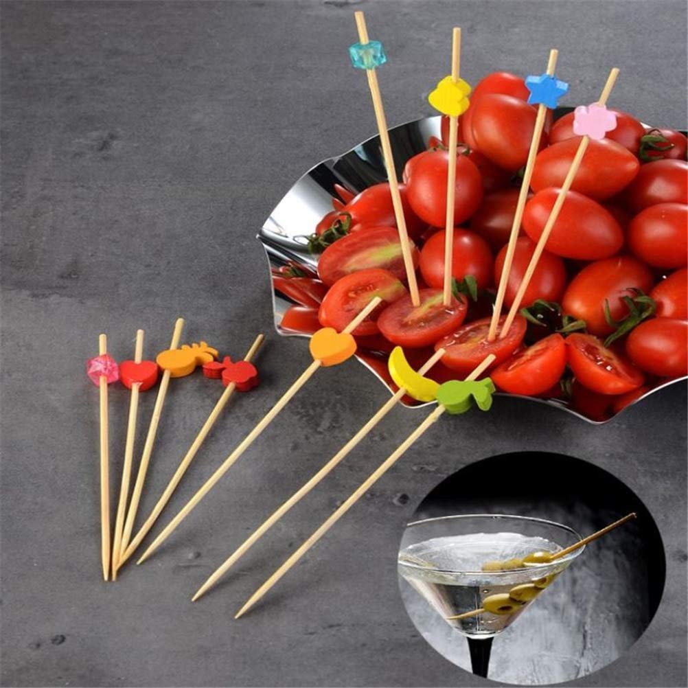 100 Stuzzicadenti Bambù Con Perlina Rossa - 12cm Per Cocktail E Finger Food - Foto 6