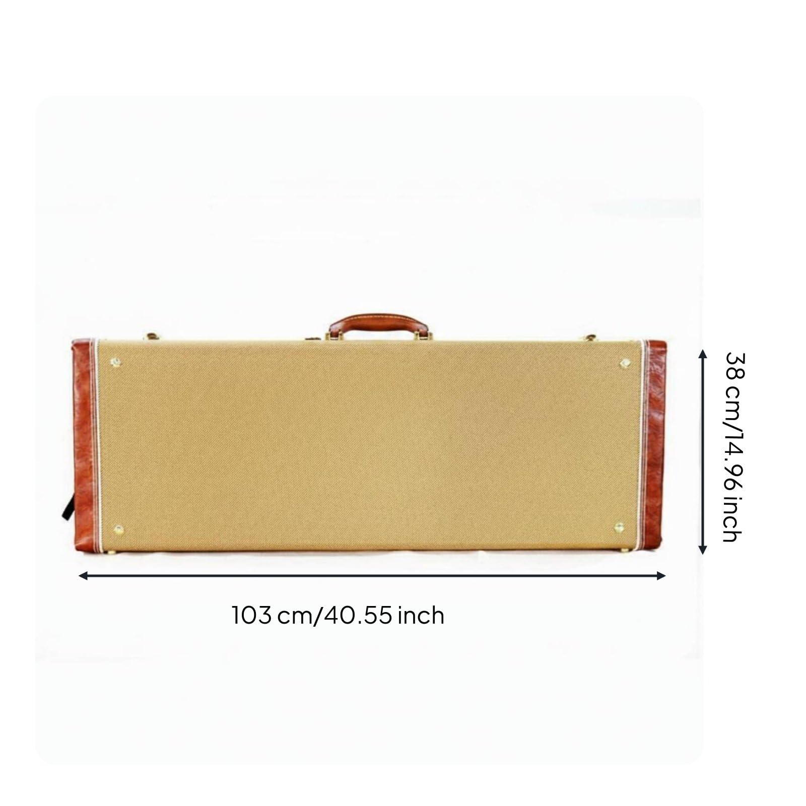 Gralara Custodia con Imbottitura Spessa Interno Morbido Forma Squadrata per Viaggio, Custodia Rigida Per Chitarra, Array, Marrone Chiaro Con Finiture Marroni