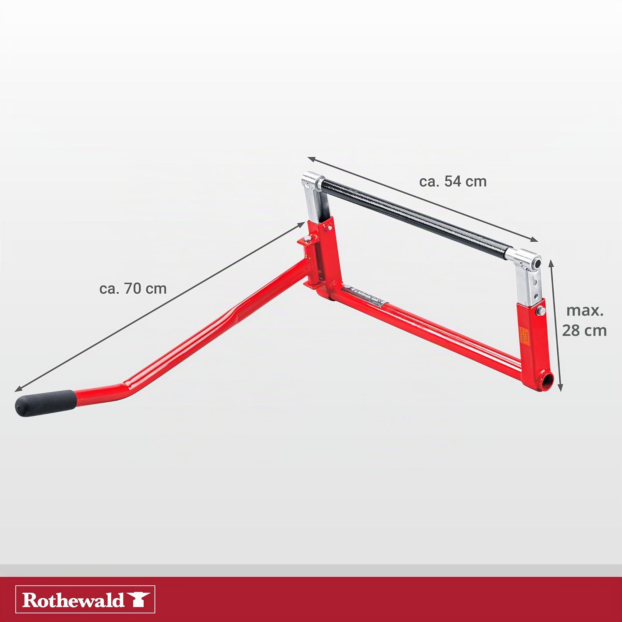 Rothewald Sollevatore per moto con doppio telaio sollevatore moto per lavori di cura, manutenzione e riparazione, supporto moto per larghezza massima del telaio 40 cm