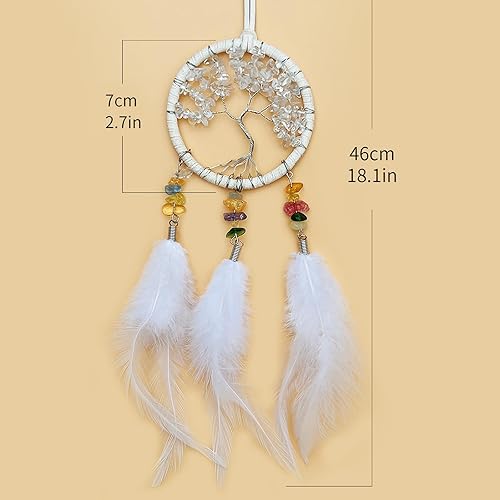 Miniatura 2 de Atrapasueños colgantes para espejo de automóvil, pequeño árbol de la vida, atrapasueños blancos para adorno de automóvil