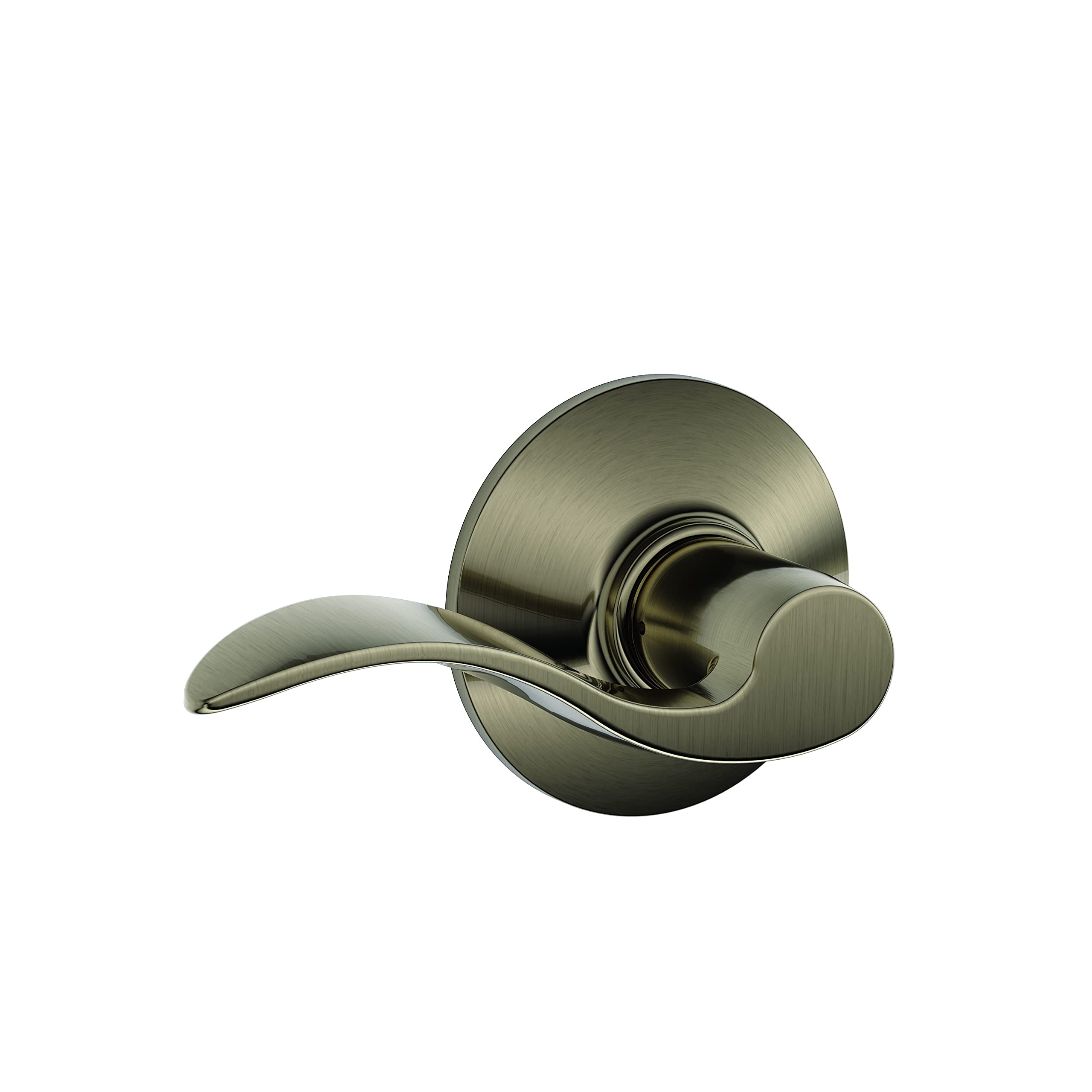 SCHLAGELock Company Acc 620 SCHLAGE Accent F10 Flat Wave Reversible Door Lever Lock, Solid, Antique Pewter, Brass - F10 ACC 620