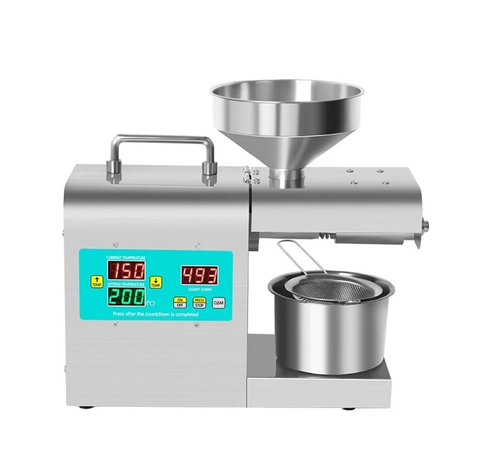 HCZKIUJY Linseed Olive Kernel Stainless Steel Intelligent Temperature Control Oil Press Hot And Cold Intelligent Temperature Control (RG)