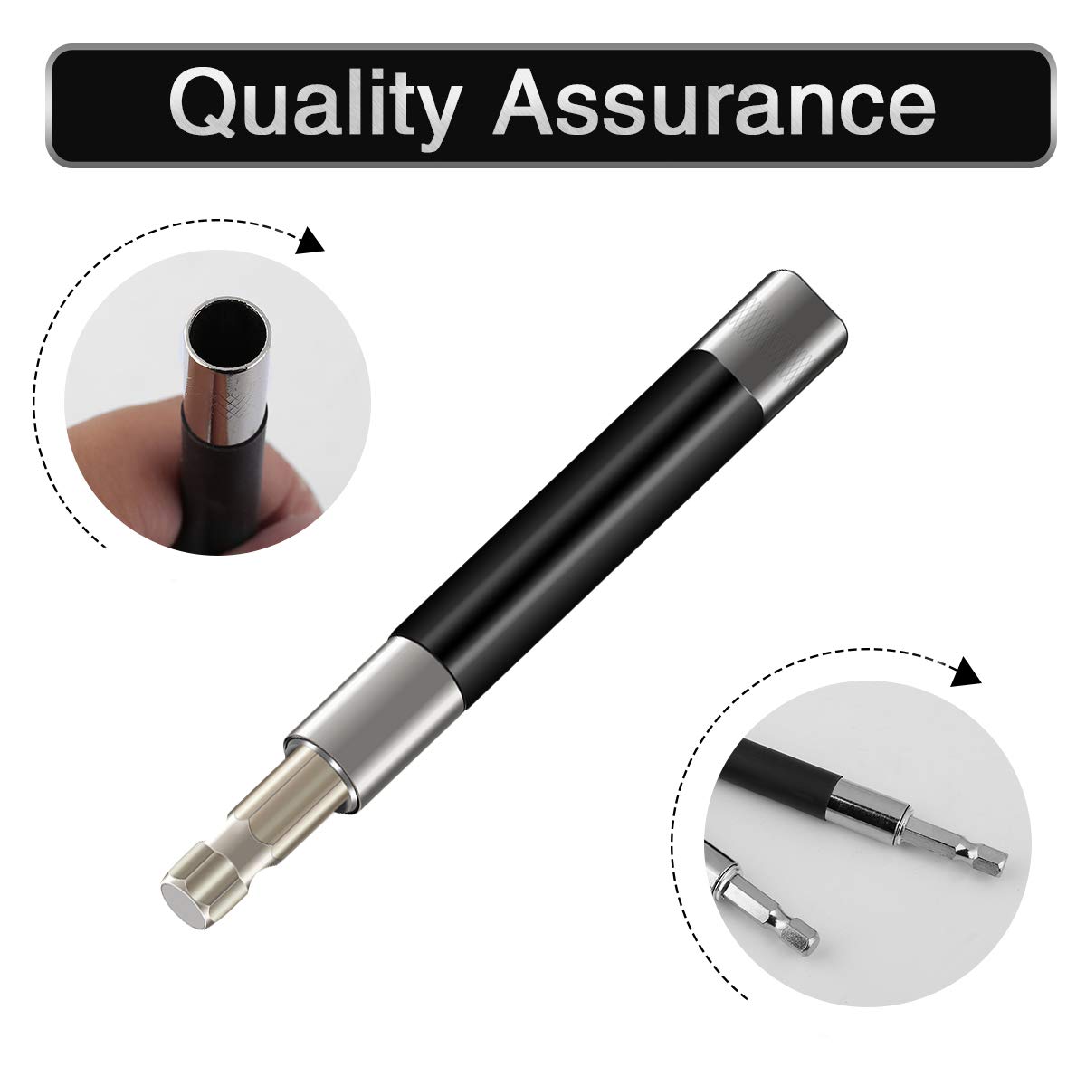 HOHXEN 3 Pcs 1/4 Inch Hex Shank Magnetic Bit Holder Extension Quick Change Screwdriver Connection Rod Adapter Sleeve for Screws Nuts - Image 4