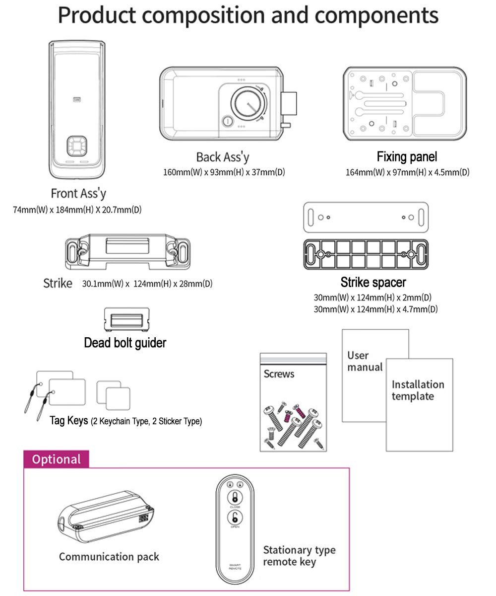 MI-500F Digital Rim Lock Biometric Fingerprint Notification Lamps Double Locking Manager Mode Trespass Alarm Battery Alarm High Temperature Warning product thumbnail 6