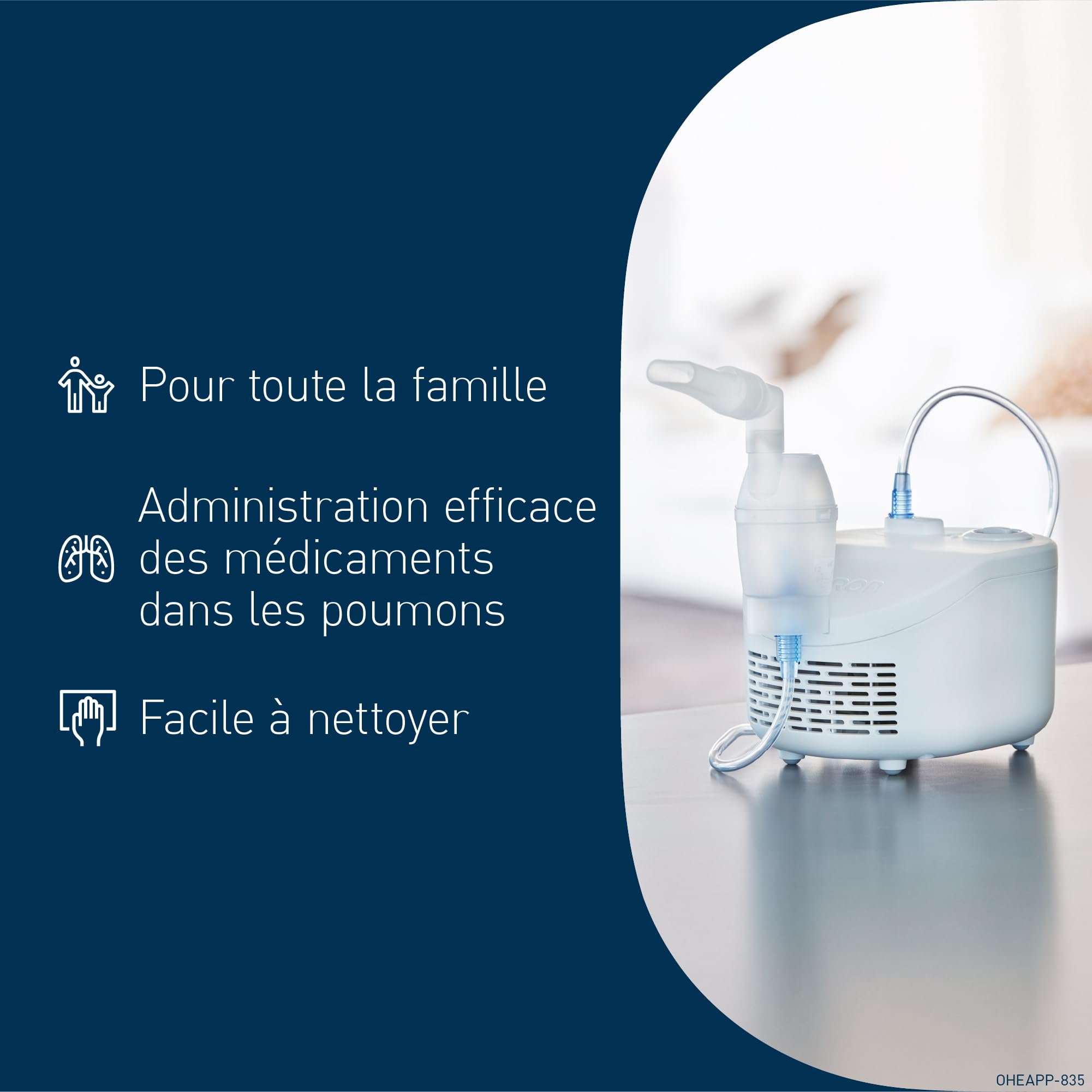 OMRON X101 Easy nebulizer - aérosol inhalateur, compact et facile à utiliser pour le traitement des affections respiratoires telles que le rhume ou l'asthme et la bronchite chez l'adulte et l'enfant