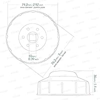 Vista 4 de KiWAV Llave de filtro de aceite herramienta de extracción para BMW 76 mm x 12 flautas