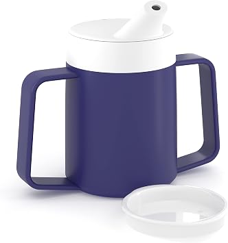JFA Supplies 2 Handles 165ml Blue Adult Drinking Mug/Drinking Cup/Sippy Cup/Non Spill Cup