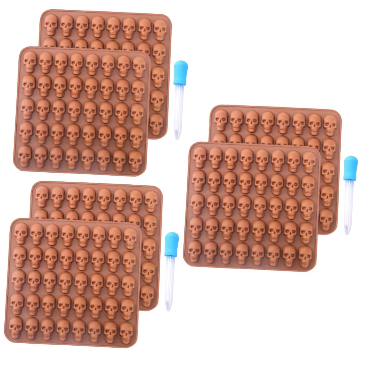 PRETYZOOM 3 Juegos De Moldes De Calavera Para Jabón Moldes De Chocolate De Calavera Moldes De Chocolate Para Halloween Galletas Con Cuentagotas Moldes De Fondant De Molde De