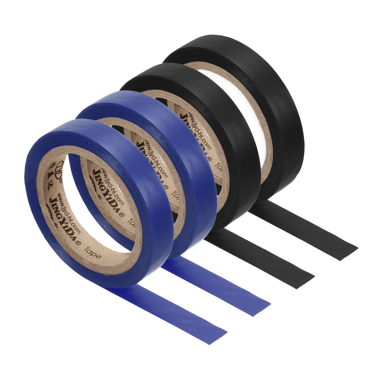 PATIKIL 26Ft Grip Finishing Tape, 4 Pack PVC Racquet Finishing Tapes Racket Accessories Sticky Seal for Tennis Badminton Blue/Black
