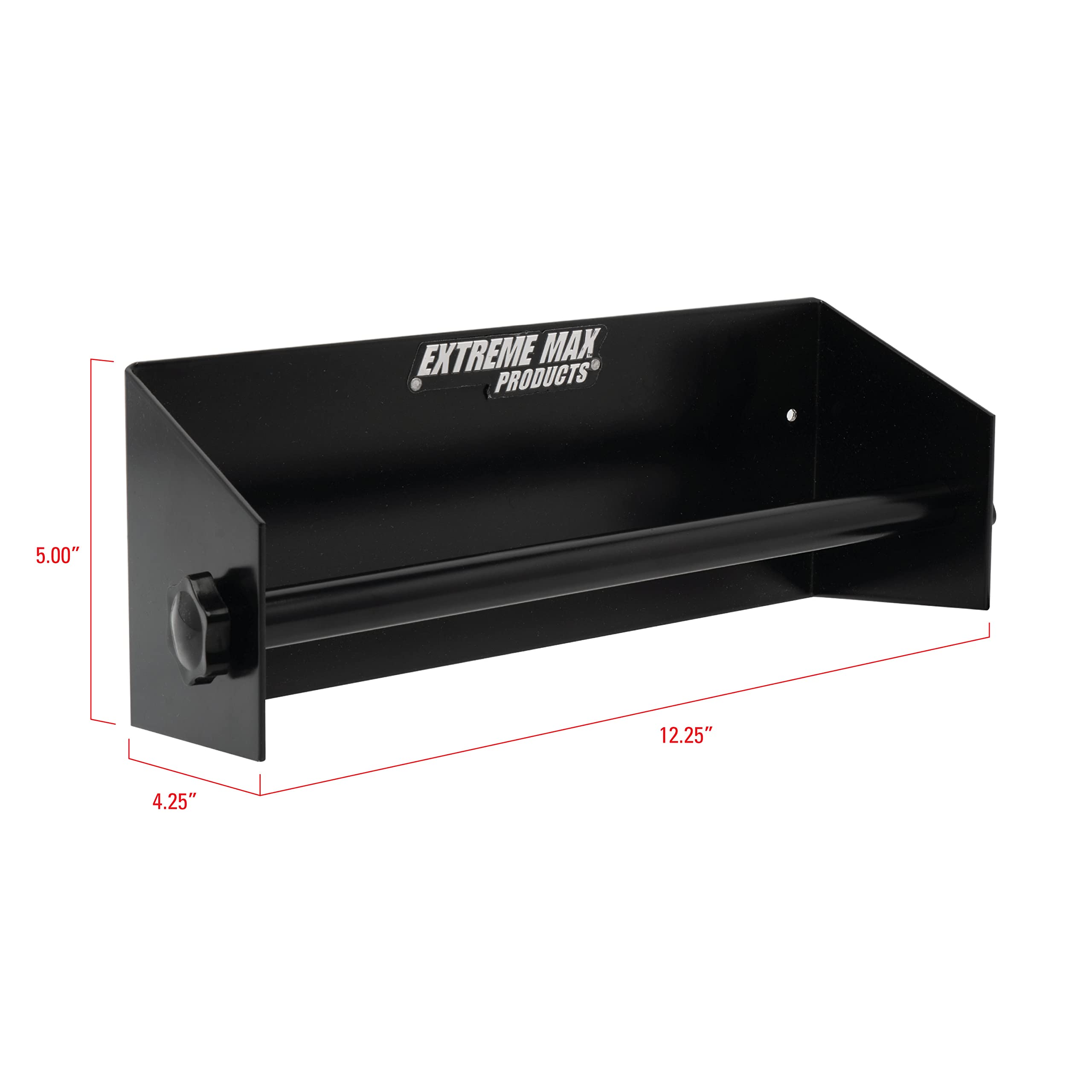 Extreme MAX 5001.6131 Soporte de Toalla de Papel de Montaje en Pared de Aluminio para Remolque Cerrado, Tienda, Garaje, Almacenamiento - Negro