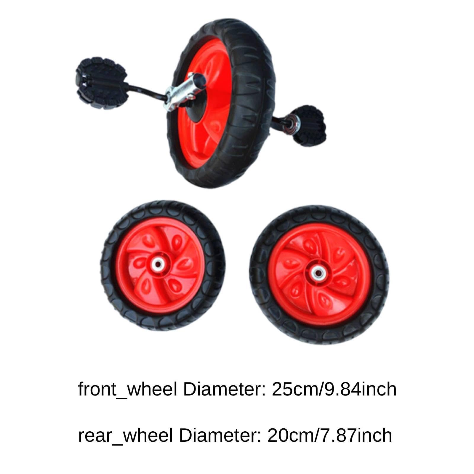 3 Stück Dreirad Räder Ersatzräder Kinder Dreirad Räder Satz Vorderrad Hinterrad Ersatzteil mit Pedal Schaumbereifung Metall PP Leiser Lauf Einfache Mo