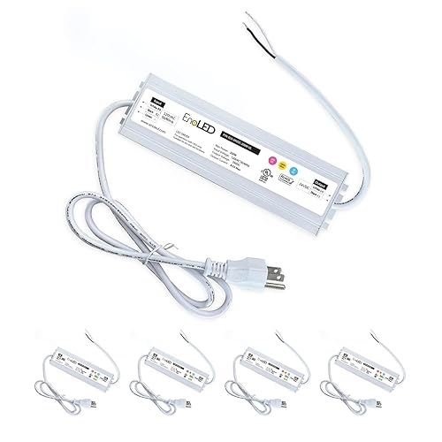 EnoLED Controlador Led 24v 150w, transformador de bajo voltaje para iluminación exterior, convertidor de fuente de alimentación no regulable 24vdc