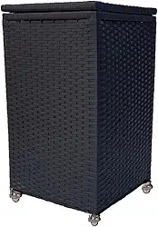 Cesto de Roupas 40x40x70 com Rodinhas 100 Litros Fibra Sintética (Preto)