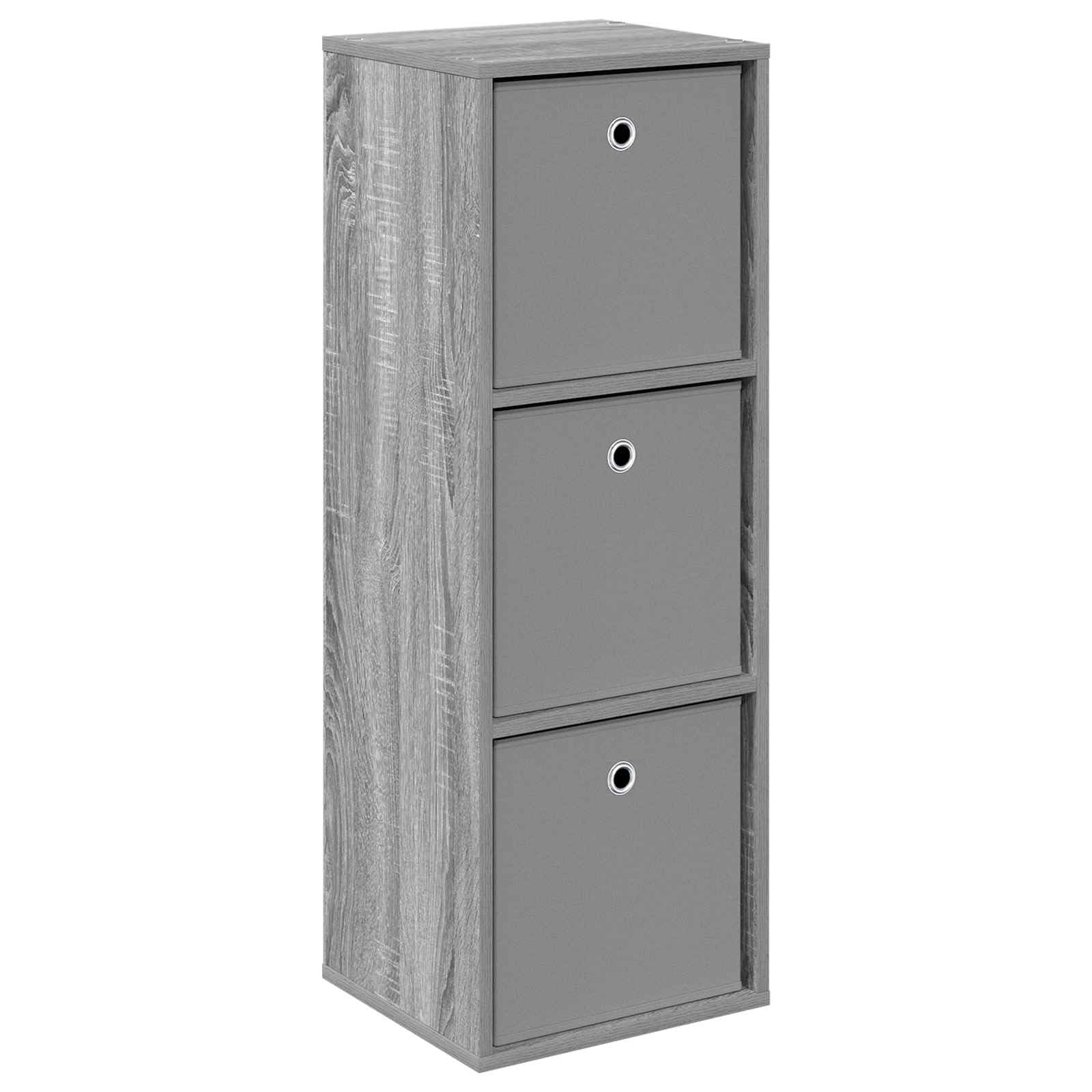 Aparador Sonoma gris de madera con 3 cajones, cajonera estrecha moderna para salón y pasillo