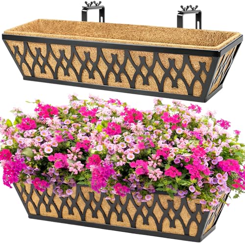 Karlliu 2 Pack 24 Inch Window Boxes Planters Railing...